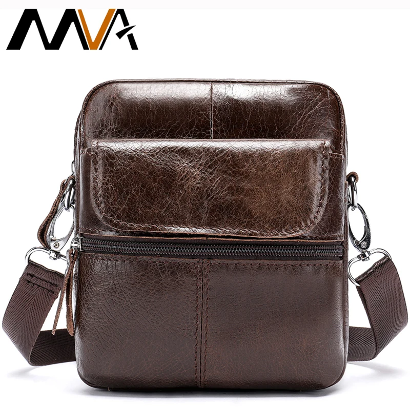 MVA حقيبة ساعي بريد للرجال الكتف جلد طبيعي أكياس رفرف صغيرة الذكور رجل Crossbody أكياس للرجال الجلد الطبيعي حقيبة 8628
