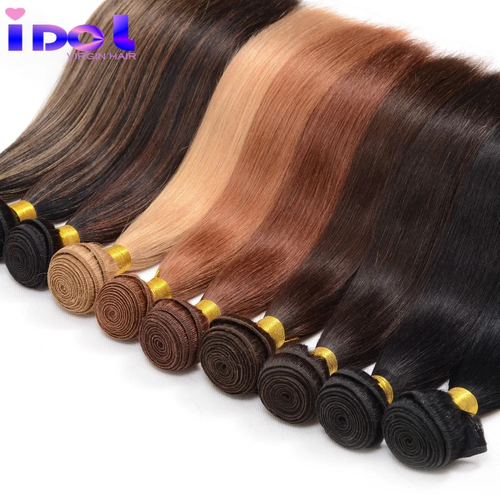 10 Colors Yaki Human Hair 1 Bundle Brazilian Light Yaki Straight Human Hair 8A Unprocessed Remy Brazilian Virgin Hair Straight