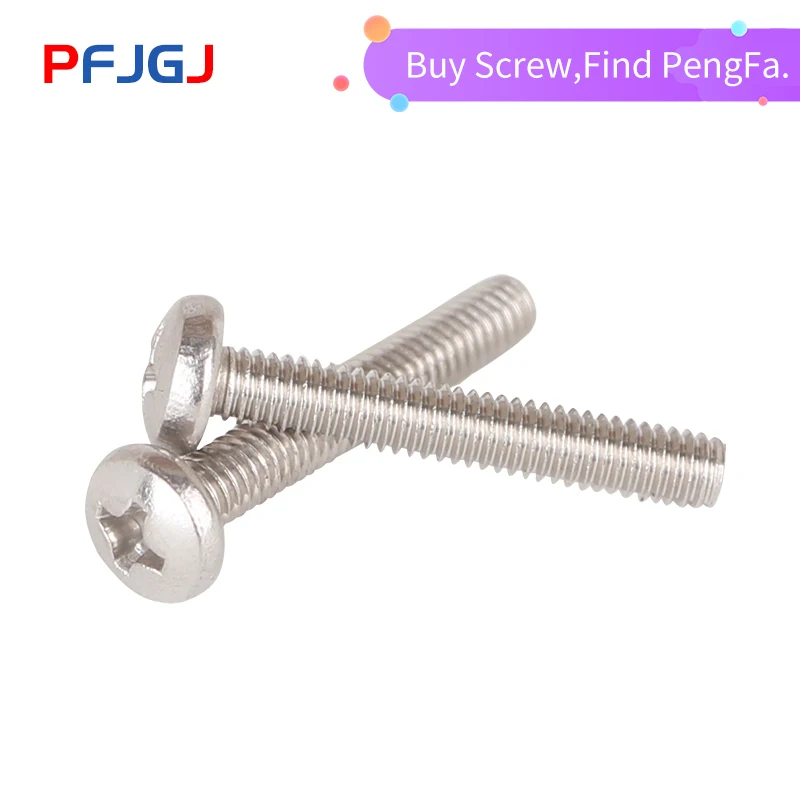 Крепежные винты Peng Fa M2 M2.5 M3 M4 ISO7045 DIN7985 GB818 304 из нержавеющей стали с круглой
