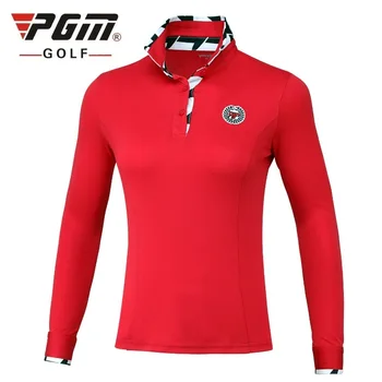 

Pgm Golf Clothes Women'S Long-Sleeve Shirt Spring Autumn Turn Down Collar Golf Tennis Ladies Slim Training Shirts AA60457