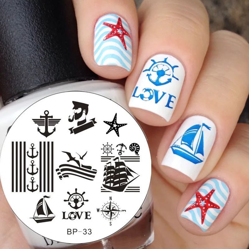 

1 Pc Born Pretty Nail Stamping Plate Sailors & Sea Sailing Theme Nail Art Stamp Template Image Plate Stamp Nail # 17916