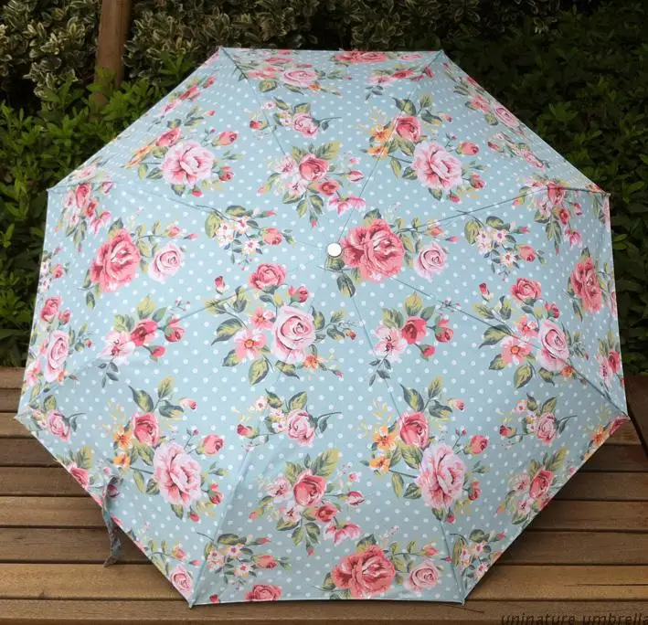 

High quality New Painting Umbrella sun rain umbrella rustic umbrella small vinyl Rose painting Gift Umbrella free shipping