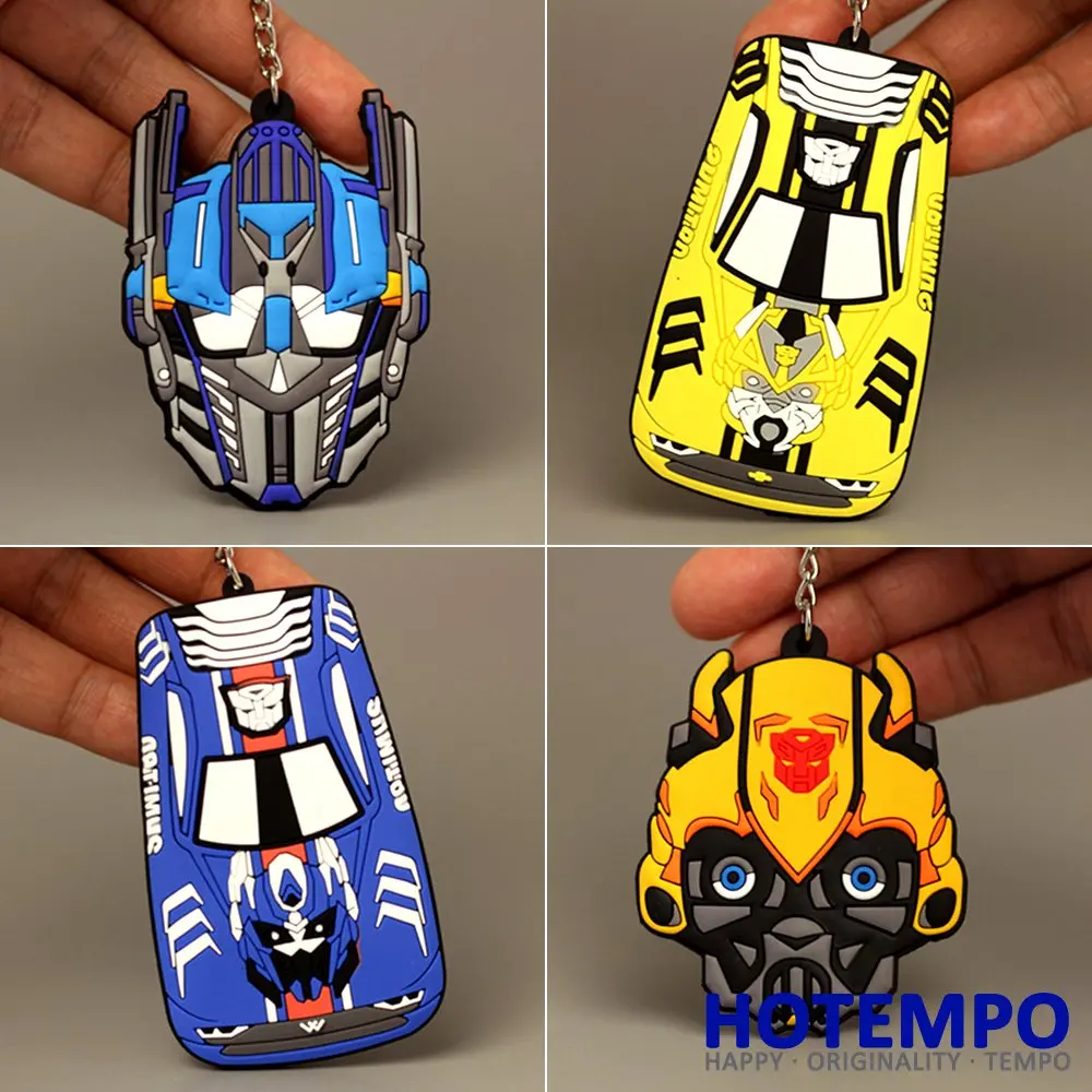 

HOTEMPO 4 style Bumblebee Yellow and Blue Car Robot Action Figure Cartoon Soft PVC Keychains Kids's Best Gifts