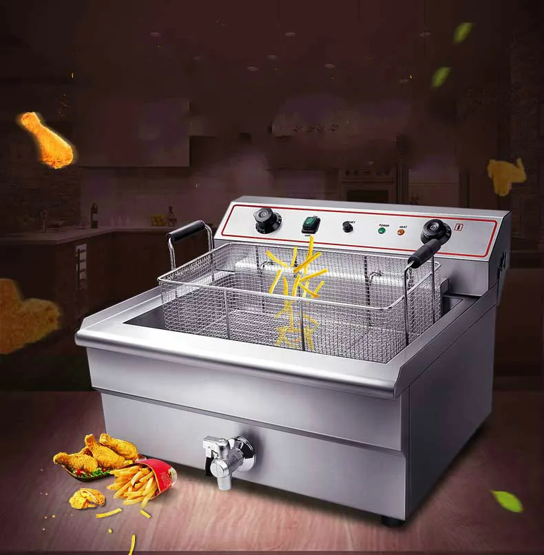 Electric Deep Fryers 30L single cylinder screen frying pan Fried