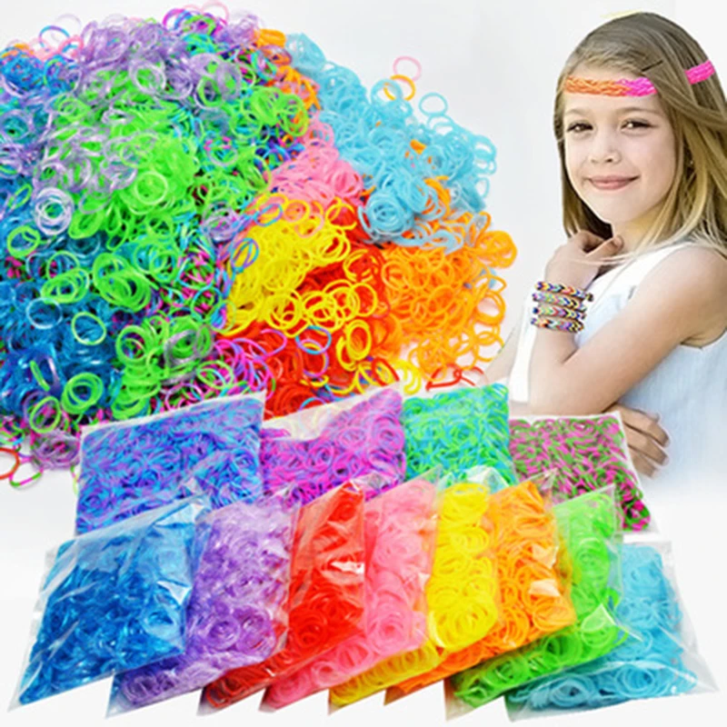 1800 шт резиновые ткацкие резинки Diy игрушки для детей шнурки браслеты девушки