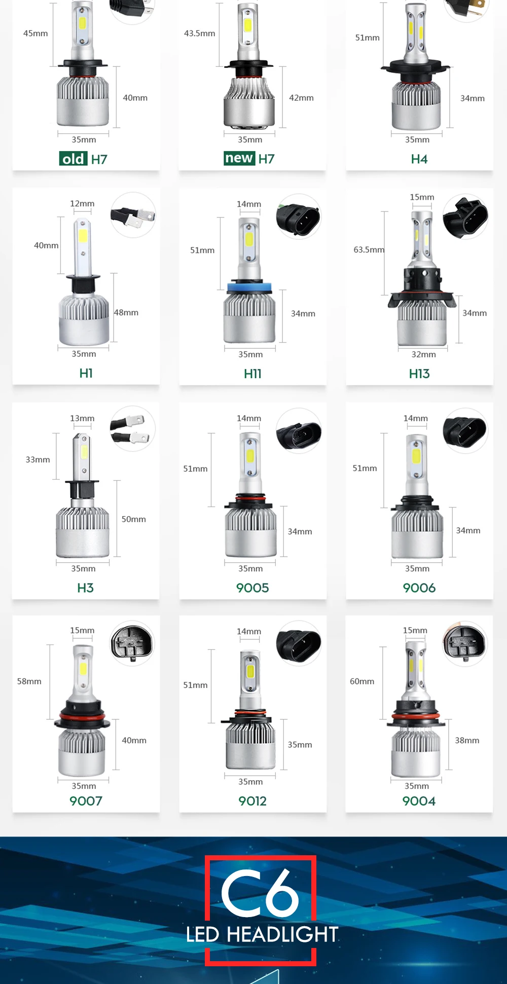 05 Led headlight H7 H8 H11 