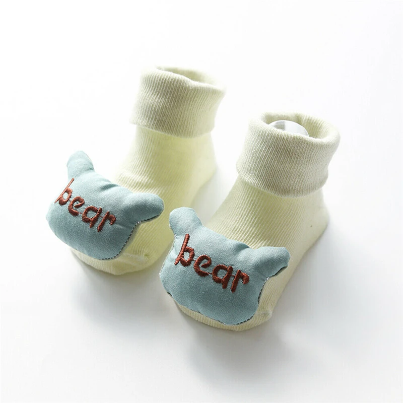 Популярные противоскользящие носки-башмачки для новорожденных девочек и мальчиков, милые носки-тапочки с рисунками, модные домашние носки для малышей 0-12 месяцев