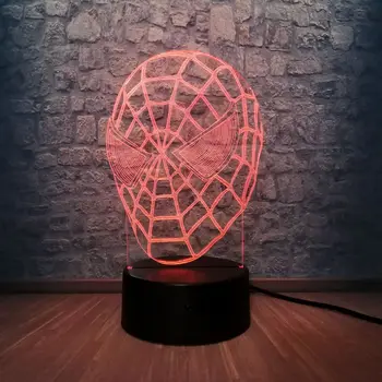 

New Marvel Cartoon Figure 3D Spiderman RGB Night light Home Decor Baby Bedroom Illusion Children's lighting Lamp Christmas Gift