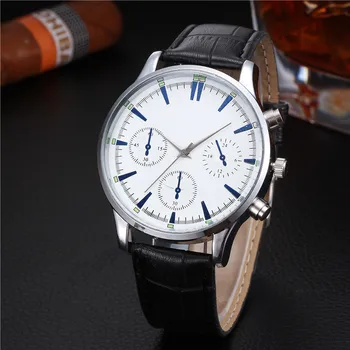 

2020 High Quality Fashion Mens Retro Design Leather Band Analog Alloy Quartz Wrist Watch Top Gifts Dropshipping M8