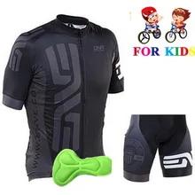 Новинка, детская дышащая одежда для велоспорта, Детский комплект из майки и шортов для велоспорта, Ropa Ciclismo, для мальчиков, mtb, рубашки, костюм черного цвета