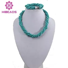 Искусственный камень комплект ювелирных изделий костюм Бусины камень Цепочки и ожерелья+ браслет комплект ювелирных изделий Лидер продаж tn004
