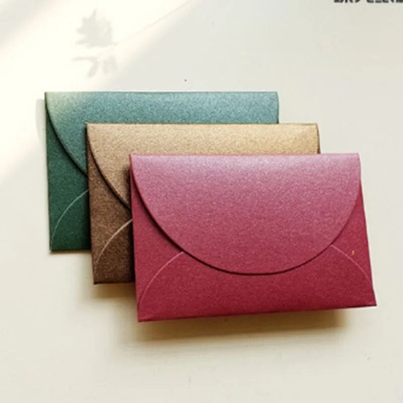 35 шт. специальная бумага маленький стиль цветной жемчуг пустой мини бумажные конверты свадебные приглашения конверт позолоченный конверт