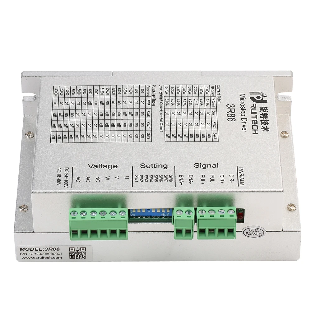 3 фазный драйвер шагового двигателя Rtelligent Nema 34 18 80VAC 24 100VDC контроллер драйвера для