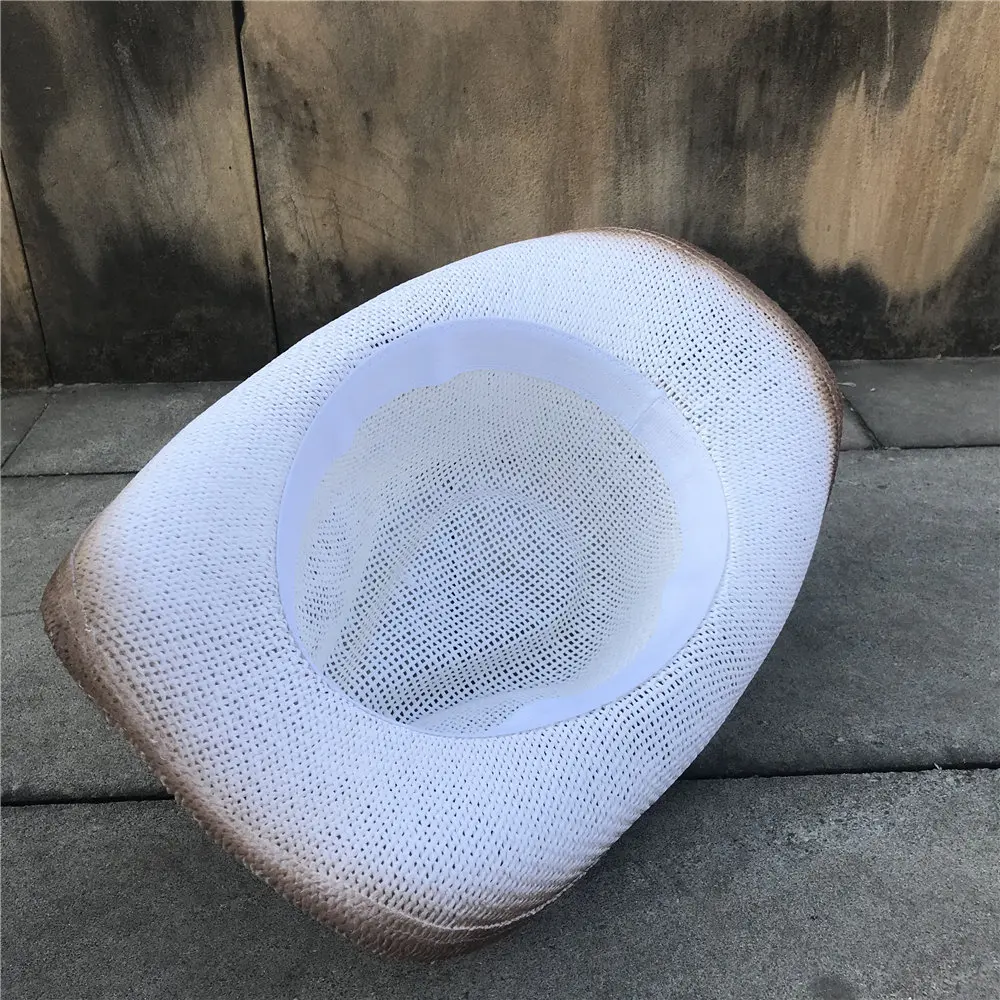 Cowgirl Hats Women Straw Hollow Western Cowboy Hat Elegant Lady Flower Beach Summer Sombrero Hombre Hat Fascinator Sunbonnet Cowgirl Sun