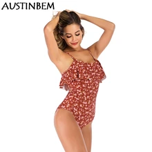 Liva девушка цельный костюм гофрированный бразильский купальник цветочный принт Купальник Горячий набор пляжный Монокини Купальный костюм бикини