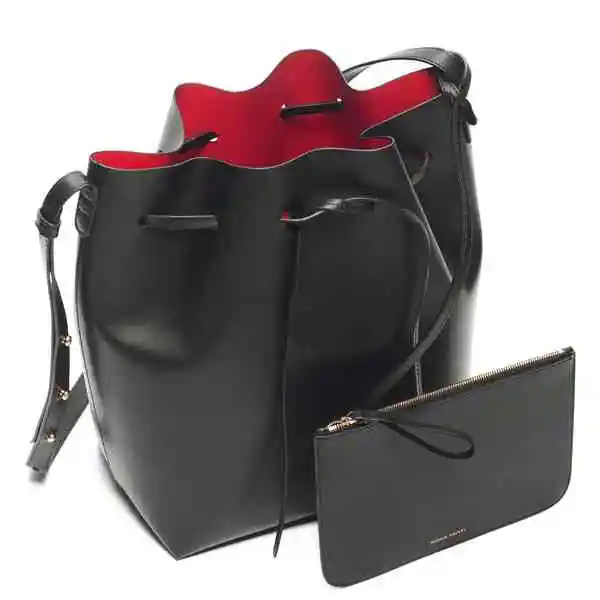 Новейшая сумка-мешок mansurstudio, женская сумка через плечо из натуральной кожи, Gavriel женская кожаная сумка через плечо - Цвет: black and red L