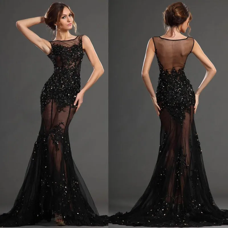 Sirena In Pizzo Abiti Da Sera 2017 Seducenti Sheer Collo Alto di Cristallo  Applique Vedere Attraverso Il Vestito Da Promenade Lungo Spazzola Treno  Pageant Gown|pageant gowns|lace evening dressesevening dress - AliExpress