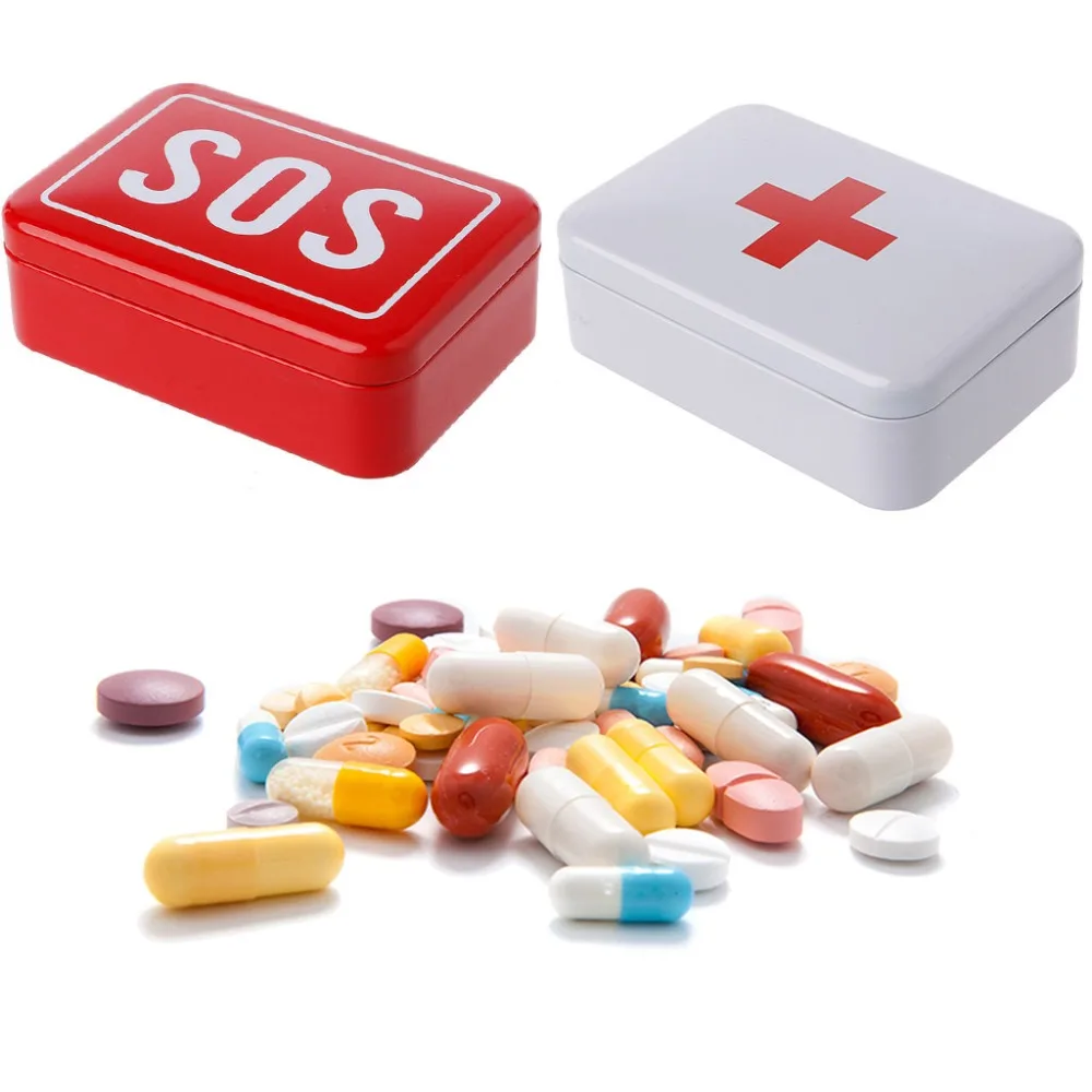 

ZRLOWR Tin Box Case Lid Container for Survival Gear Kits First Aid Pill Box