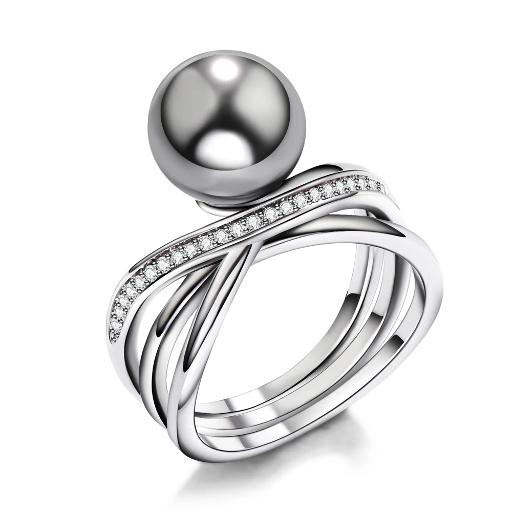 Женские кольца с серым жемчугом модные ювелирные изделия Анель anillos aneis bags femme