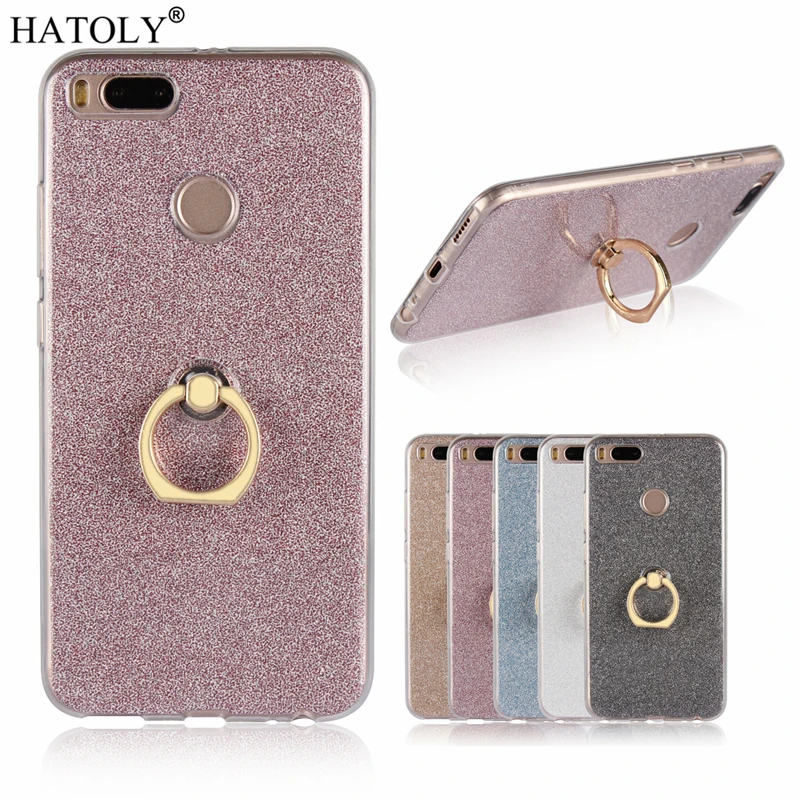 HATOLY Bling кольцо держатель чехол для Xiaomi mi A1 5X прозрачный блеск Чехлы мягкие