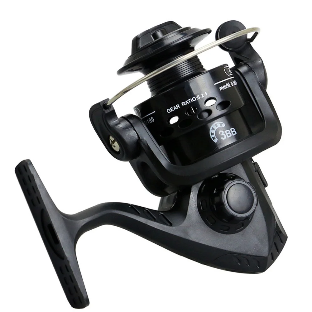 Fishing Reel All Spinning Reel Stainless Steel Handle Line Spool Saltwater Fishing Accessories baitcasting reel - Цвет: without wire black