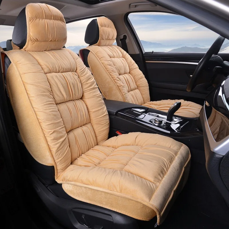 

Winter new short plush car cushion all surrounds three sets of cushion anti-skid, non-binding four seasons universal seat cover