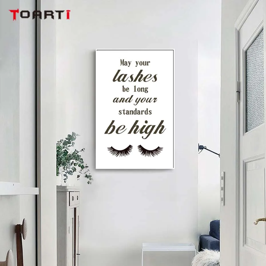 Eyebrows Lashes Lipstick Life Quotes For Bedroom Wall Art Poster&Print Minimalist Canvas Painting Modern Wall Picture Home Decor (3)