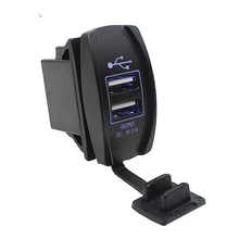 12-24V 3.1A Водонепроницаемый синий светильник для автомобилей и мотоциклов 5V Dual USB Автомобильное зарядное устройство Питание Зарядка порт розетка
