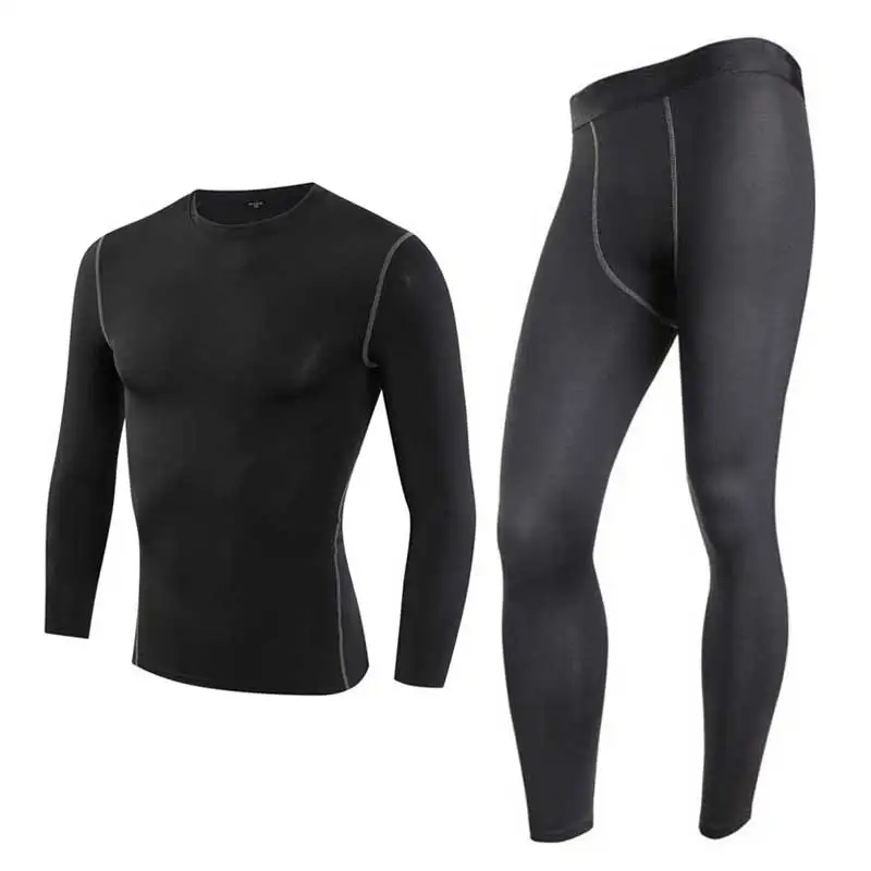 Men Pro Conpress font b Fitness b font Winter Thermal Underwear Set Quick Dry Gymming Male