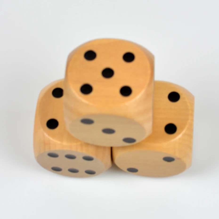 High Quality 60mm Wooden Dice Giant Digital 6cm Wood Number Dices Adult Children Toy For Club/Party/Family DIY Games | Спорт и