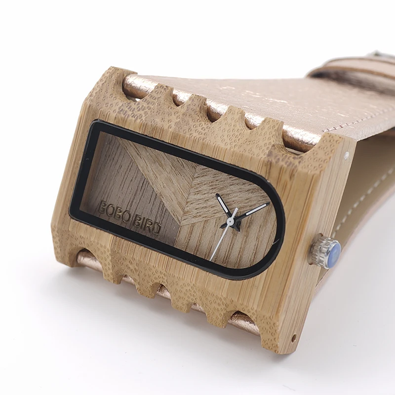 BOBO BIRD New Designer Wooden Watches Women with PU Leather Strap Quartz Watch (16)