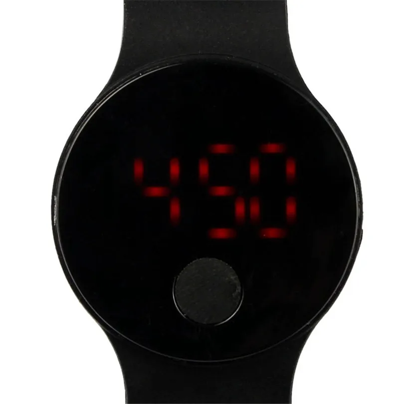 

Fashion Boy Mens Womens Circular Pattern Silicone LED Sport Wrist Watch Black Digital Pointer #4m19