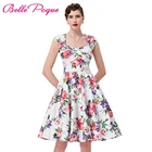 Save 32.31 on Retro Vintage Dresses 1950s 60s Belle Poque Women Rockabilly Summer Dress 2017 Audrey Hepburn Cotton Hollowed Back Ruched Bodice