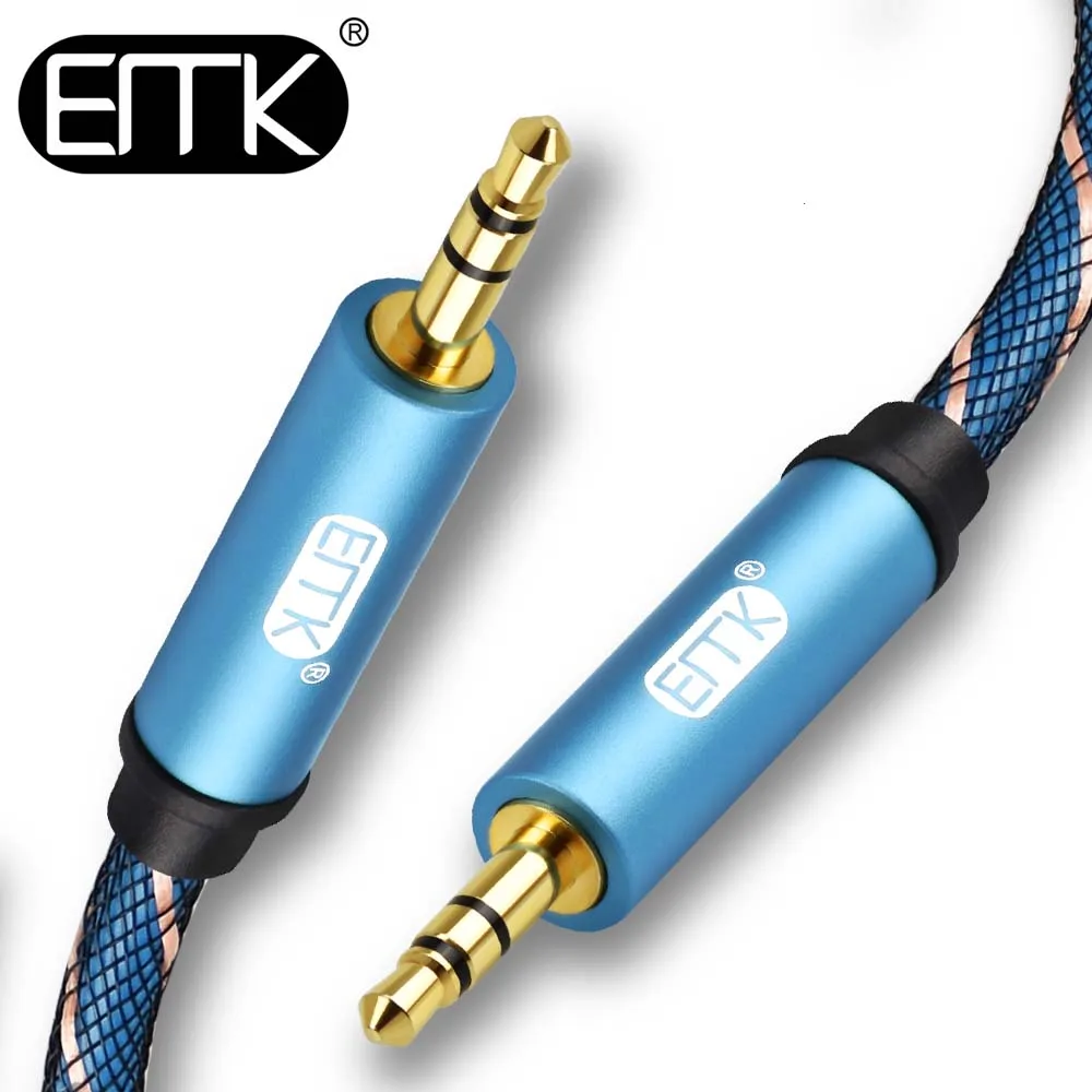 

EMK 3.5 Jack Cable aux cable Male to Male 3.5mm Audio Cable 0.5m 1m 2m 3m 5m aux headphone cable For iPhone Car computer Speaker