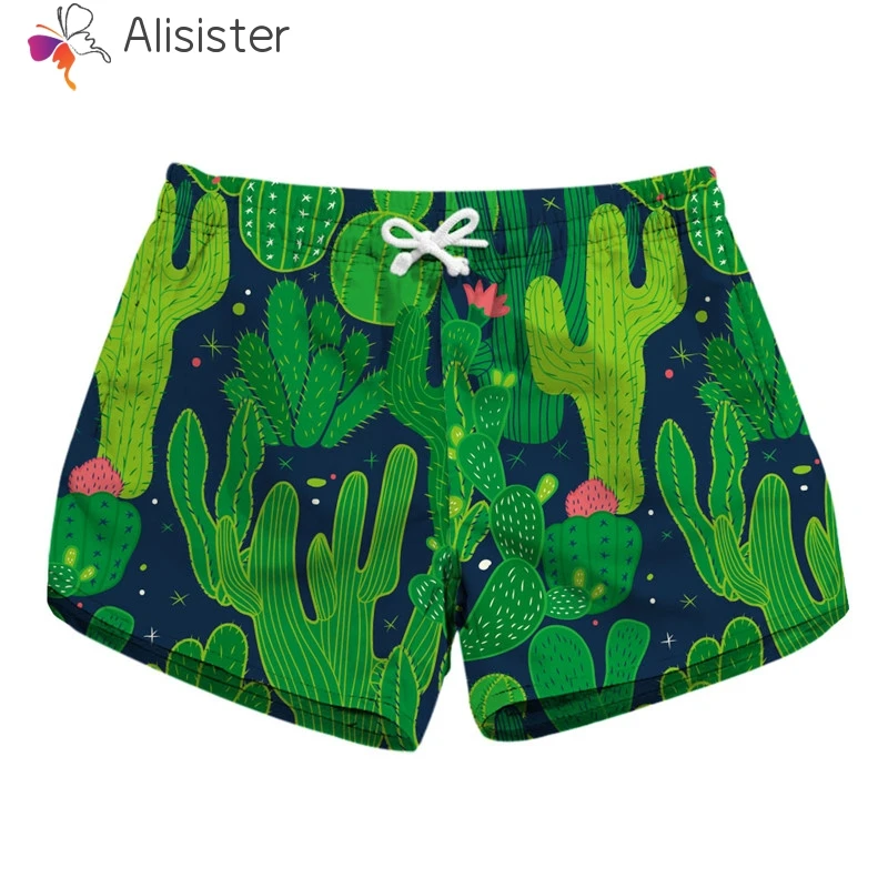 

2019 Summer Boho Cactus Floral Skull Print Shorts Women Sunshorts High Waist Drawstring Quick Drying Trunks Casual Street Wear