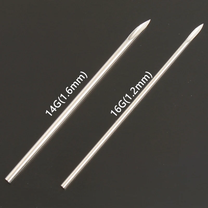 10pcs Steel Piercing Tattoo Needles Nose Lip Ear Sterile Needle For