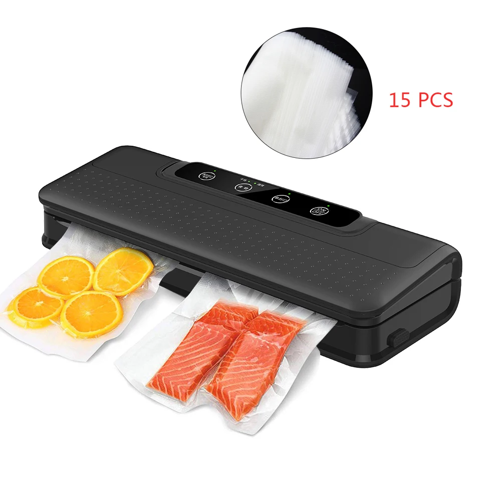 

Automatic Vacuum Sealer Packer Vacuum Air Sealing Packing Machine For Food Preservation Dry, Wet, Soft Food with Free 15pcs Bags