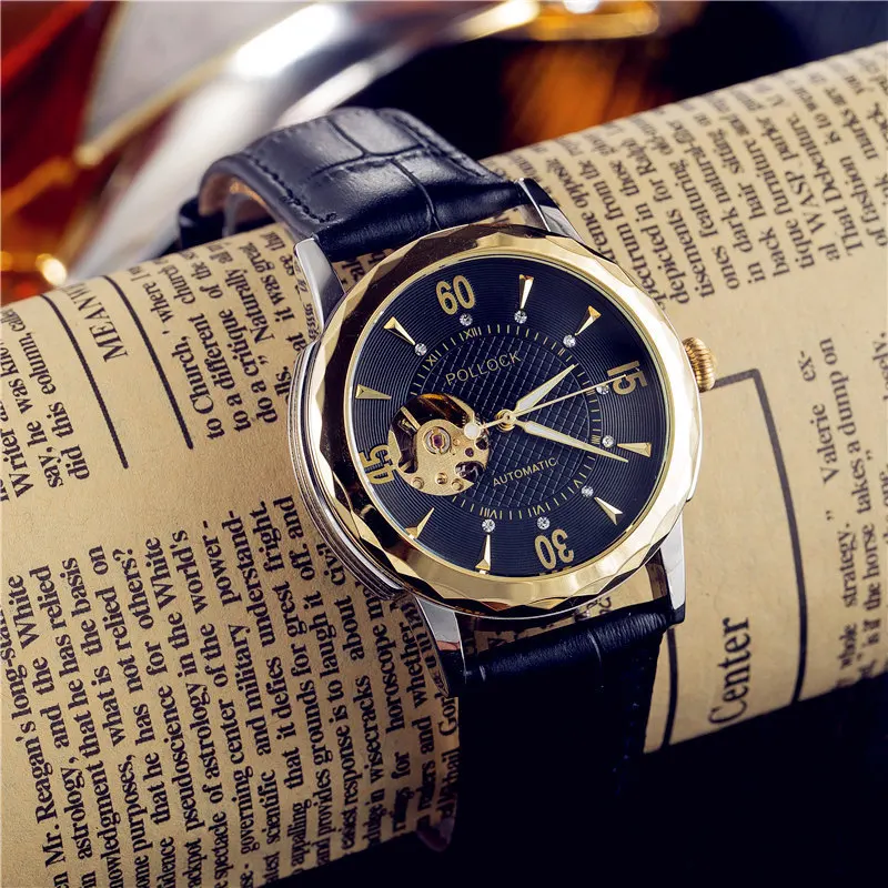 

2018 new business men watch casual trend fashion men automatic mechanical watch waterproof men's watch hollowed Watch