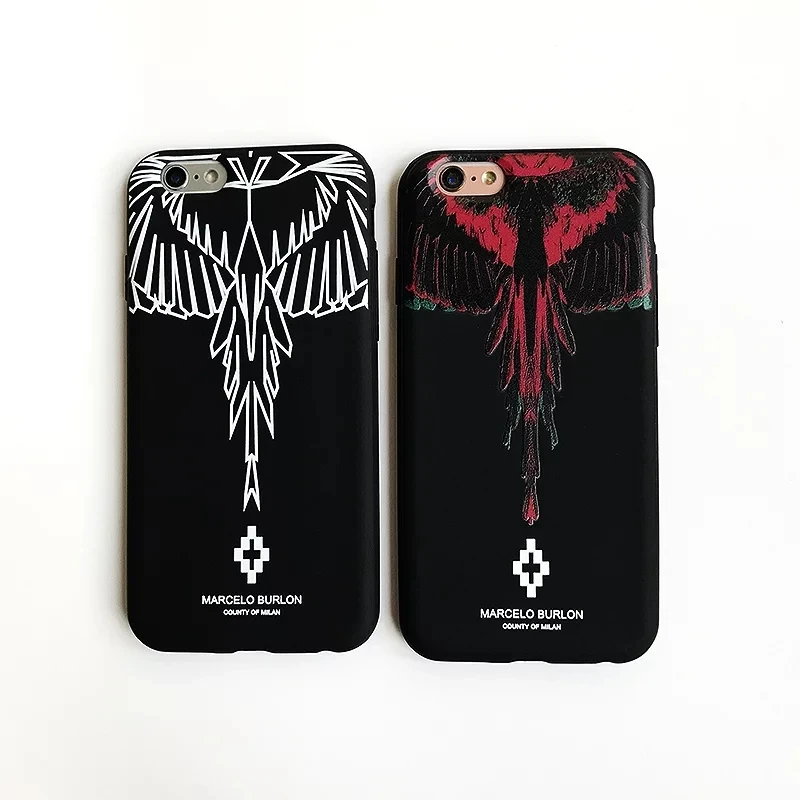 Super Marcelo Burlon Feather Wing Arabic Numerals Black Snake Pattern TPU Case Cover For Iphone6 6S 7 6Plus 7Plus|cover for iphone6|case covercover fashion - AliExpress