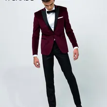 Винтажный вельветовый смокинг/Свадебный костюм для мужчин/Одежда для жениха на заказ(пиджак+ брюки+ Бант