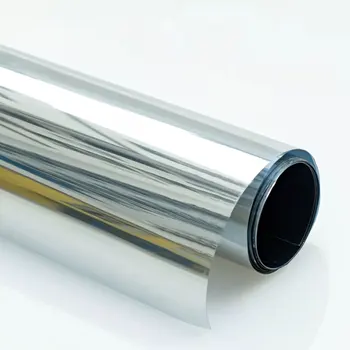 

One way Silver Solar mirrored Window Film Glass Stickers Privacy UV Reflective Tint Room Office Bedroom Home Decor Length 400m