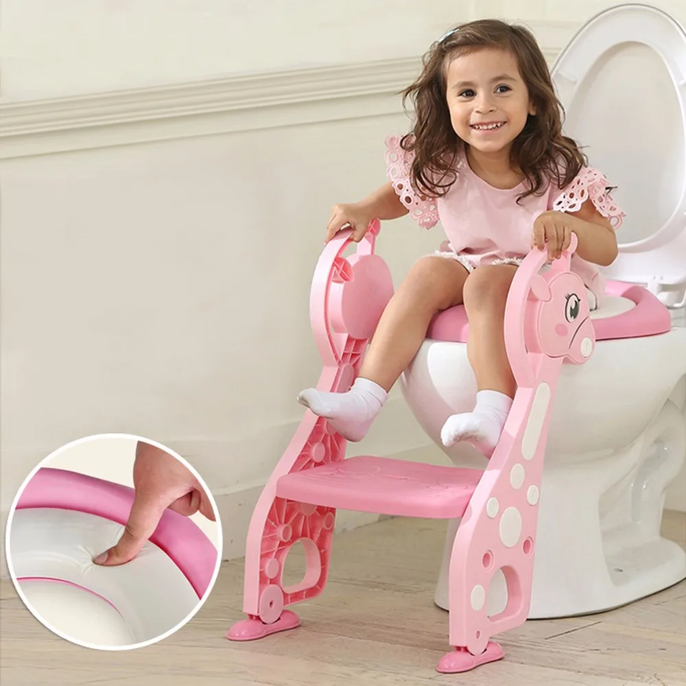 

Cartoon Baby Boy Girls Folding Toddler Potty Toilet Trainer Safety Seat Chair Step With Adjustable Ladder Training Penico Toilet