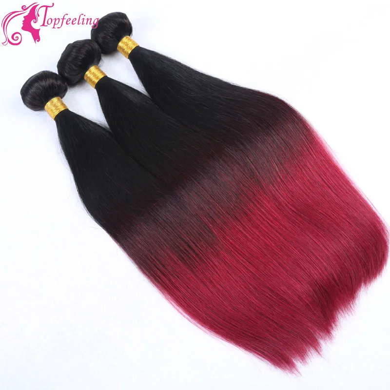 

2016 Grade 7A Top Quality 10-30 inch' Ombre Color Silky Straight 100% Brazilian virgin human hair weave