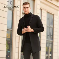 TIAN QONG/брендовая мужская одежда; Новинка 2019 года; сезон осень-зима; кашемировое пальто высокого качества; черная деловая Повседневная