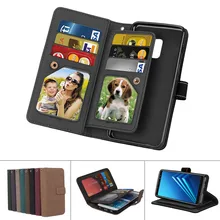 Magnetic PU Leather Wallet Matte Flip Case For Samsung Galaxy Note 3 4 5 8 9 With 9 Card Slots Galaxy S6 S7 Edge S8 S9 Plus Case protective flip open pu case w stand card slots strap for samsung galaxy note 3 n9000 white