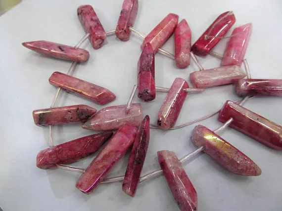 high quality Natural Rock Quartz ,sharp spikes freeform blue green puprle rose pink red blue rainbow mixed bead 15-50mm full str