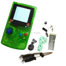 Transprend зеленый полный корпус чехол для замены для Nintendo dogbc Fit GameboyColor консоли корпус оболочки красочные кнопки