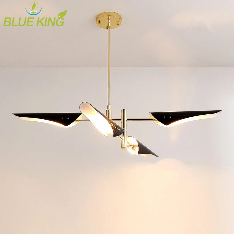 

Modern Chandelier White Rotated Pendant Lamp LED Metal Bevel Haning Lamp Creative Living Room Kitchen Light Fixtures