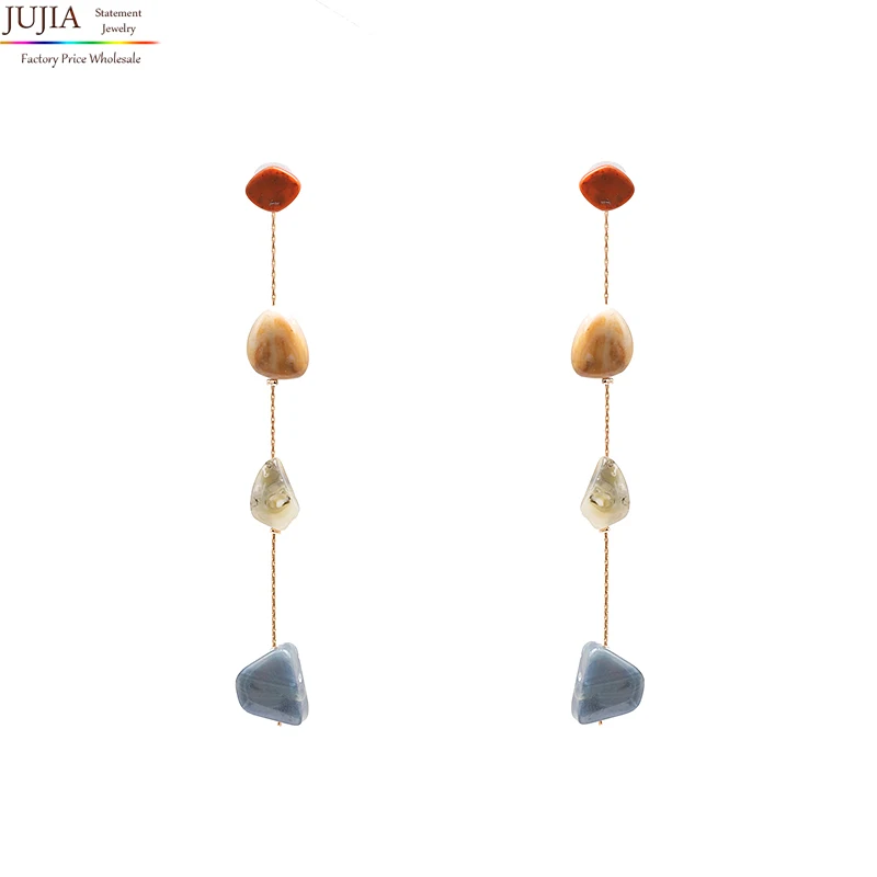 

JUJIA ZA Fashion Design Dangle Earrings for Women Colorful Resin Best Gift for Girlfriend pendientes mujer moda