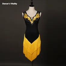 Профессии латинское платье для танцев Для женщин девочек Румба ча-юбка Cha танцевальный зал состязание костюм Костюмы вышивка платье для танцев